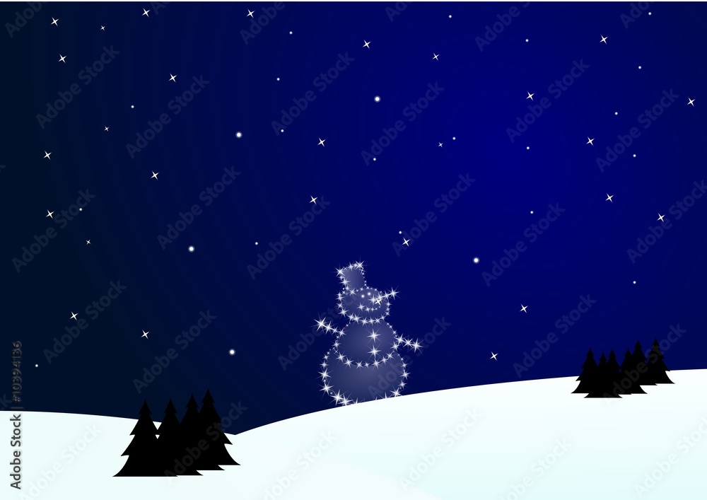 blue merry christmas landscape, babbo natale