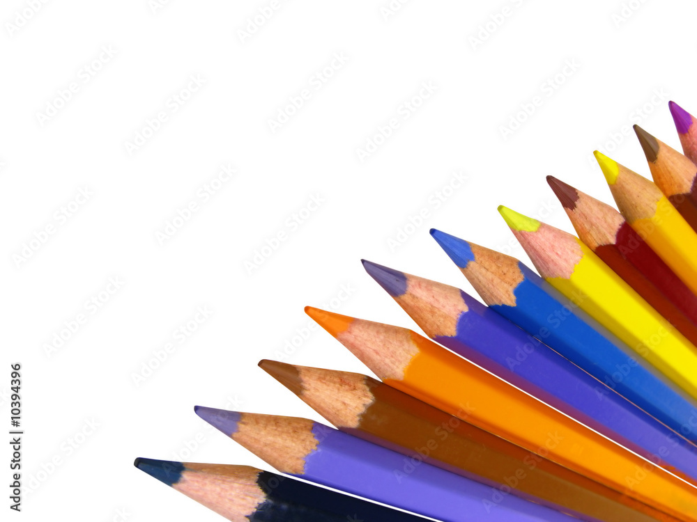 set color pencils isolated on white background set color pencils isolated on white background