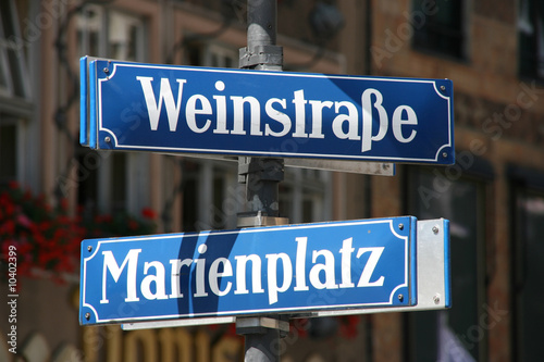 Street and square name in the very center of Munich old town