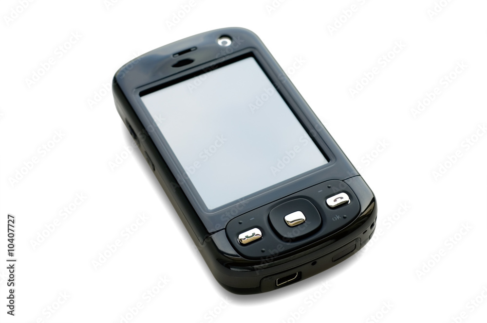 The pocket computer isolated over white background The pocket computer isolated over white background