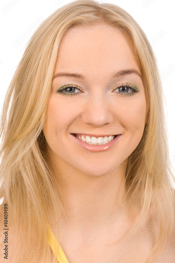 closeup portrait of the beautiful blond woman closeup portrait of the beautiful blond woman