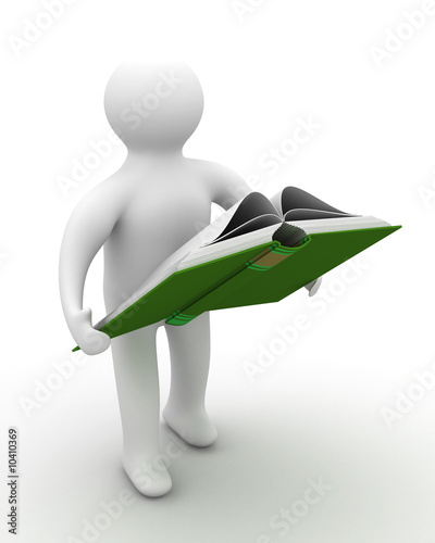 student reads the book. Iso...