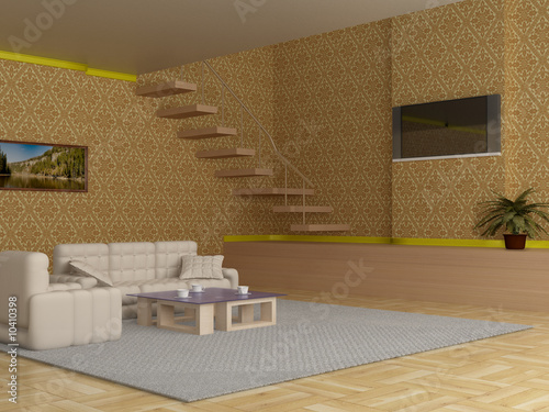 Interior of a living room. ...