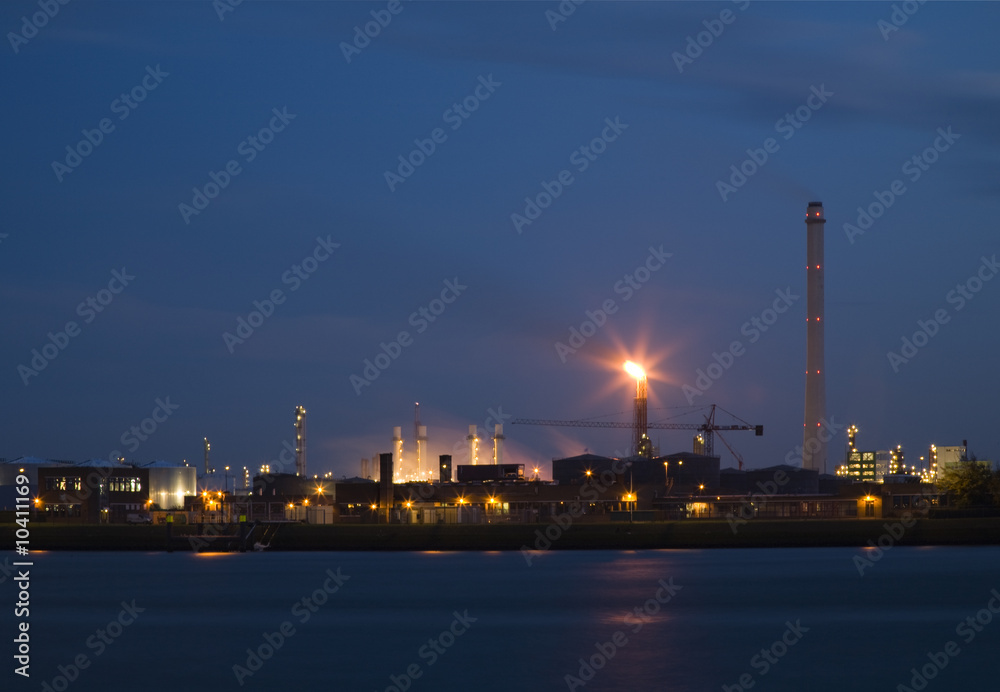 Refinery at night