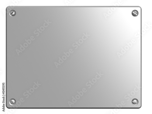 3d illustration of steel plate isolated on white background