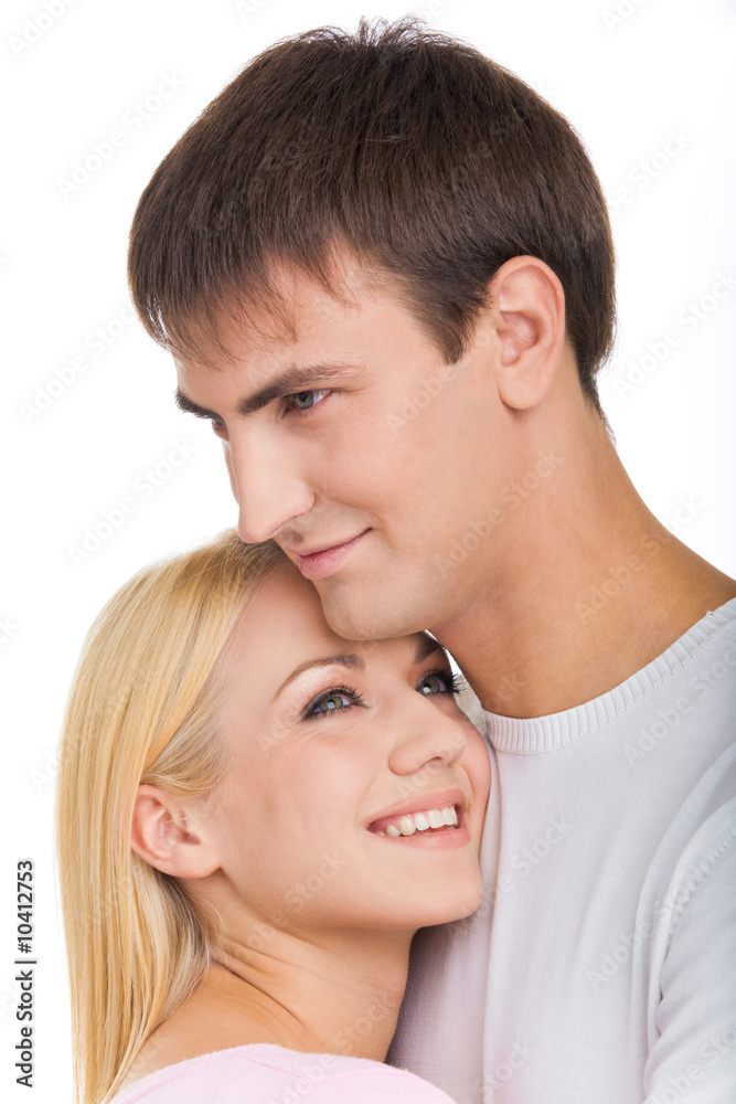 Portrait of happy couple embracing each other Portrait of happy couple embracing each other