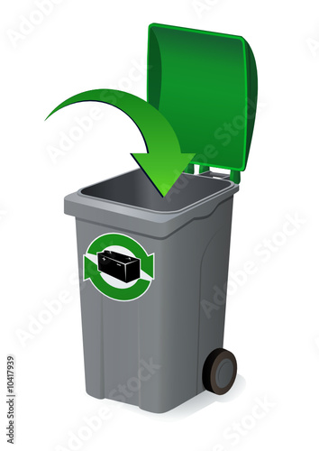 Déposer dans la poubelle verte du recyclage des batteries