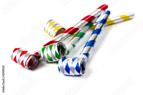 Cuadro en lienzo A group of colorful party noisemakers