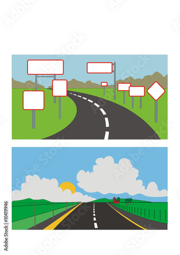 road in the countryside - vector based illustrations