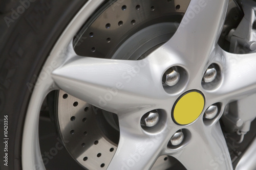 Wallpaper Mural Silver rim with brake disk and black tyre Torontodigital.ca