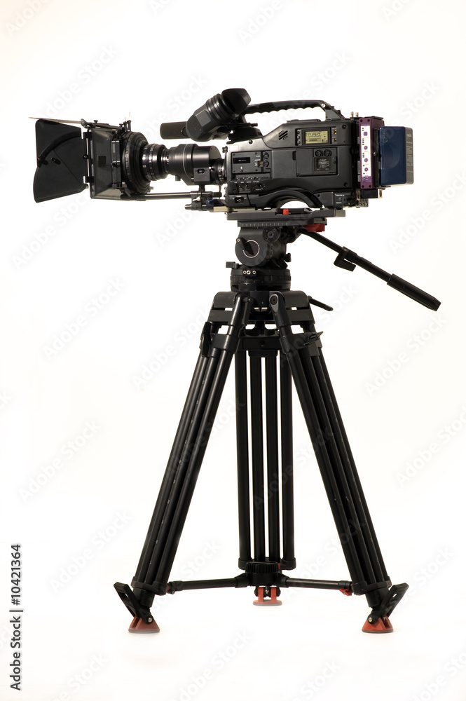 Professional digital video camera on a white background. Professional digital video camera on a white background.