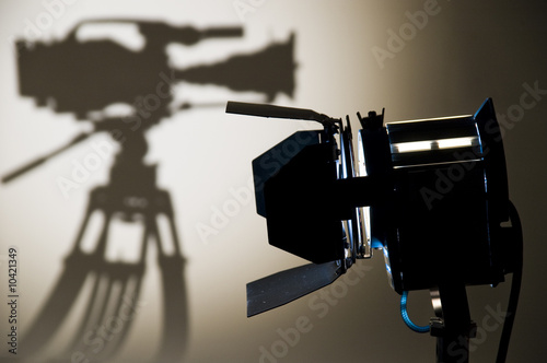 Searchlight and silhouette of the chamber.