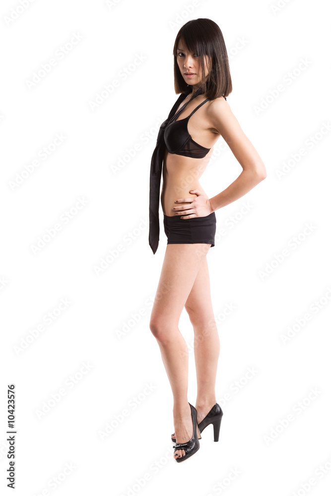 A beautiful sexy asian girl in black lingerie A beautiful sexy asian girl in black lingerie