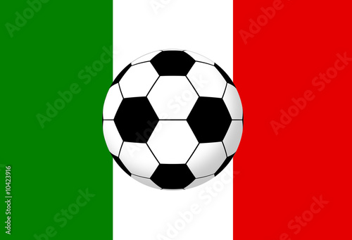 Fu  ball auf Italienfahne