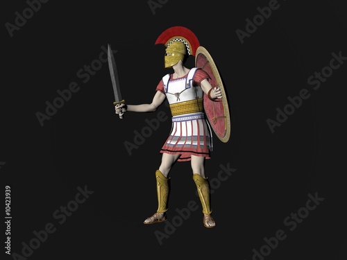 Illustration of an ancient Greek Spartan or Roman Warrior
