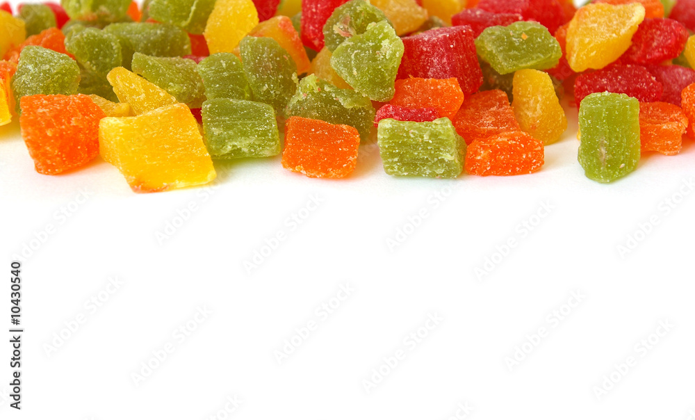 Sweet candied fruit isolated on a white background Sweet candied fruit isolated on a white background