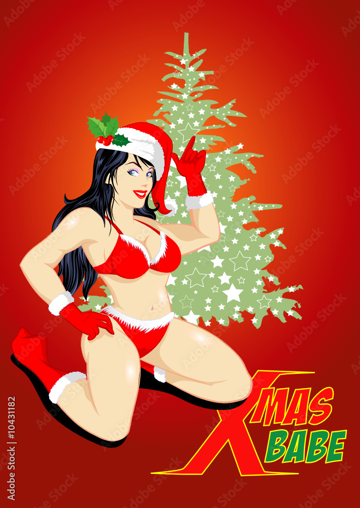 Sexy Santa girl, vector illustration Sexy Santa girl, vector illustration