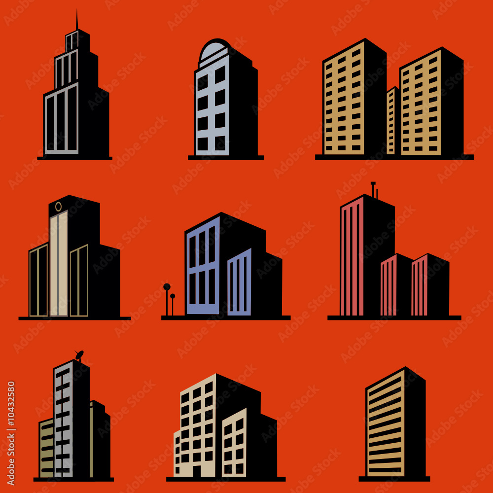 modern building vector set
