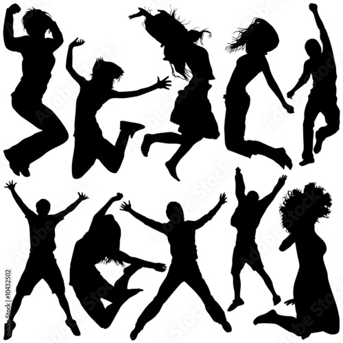 people jumping vector