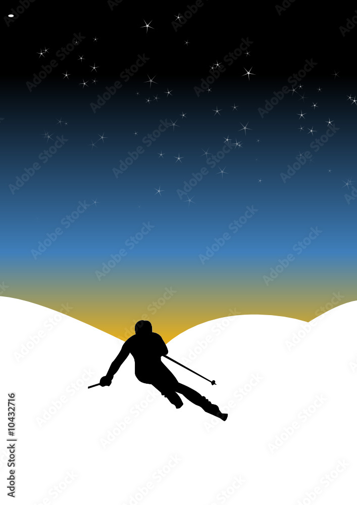 silhouette de skieur