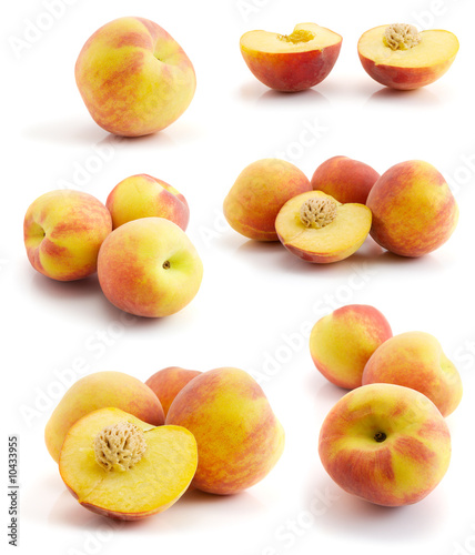 page of peaches isolated on the white background