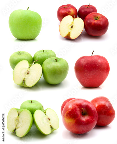 page of apples isolated on the white background