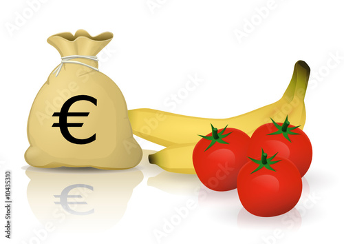 Budget fruits et légumes (reflet)