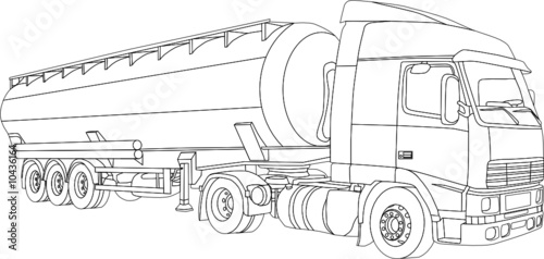 vector - contour truck isolated on white background