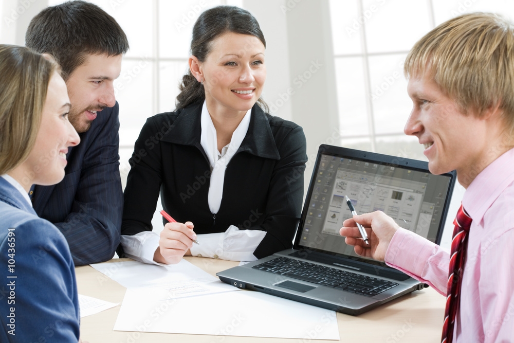 A manager and employees