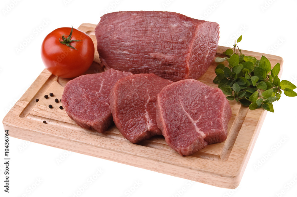 Fresh beef isolated on white background