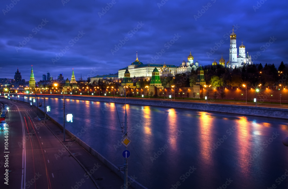 Night Moscow view