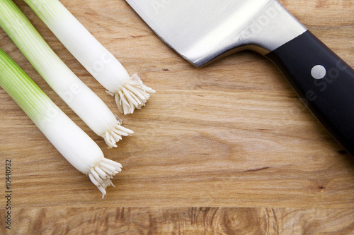 Chives, Knife and Cutting Board