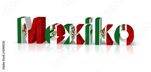 Fotografie mexiko 3d text symbol reflektion