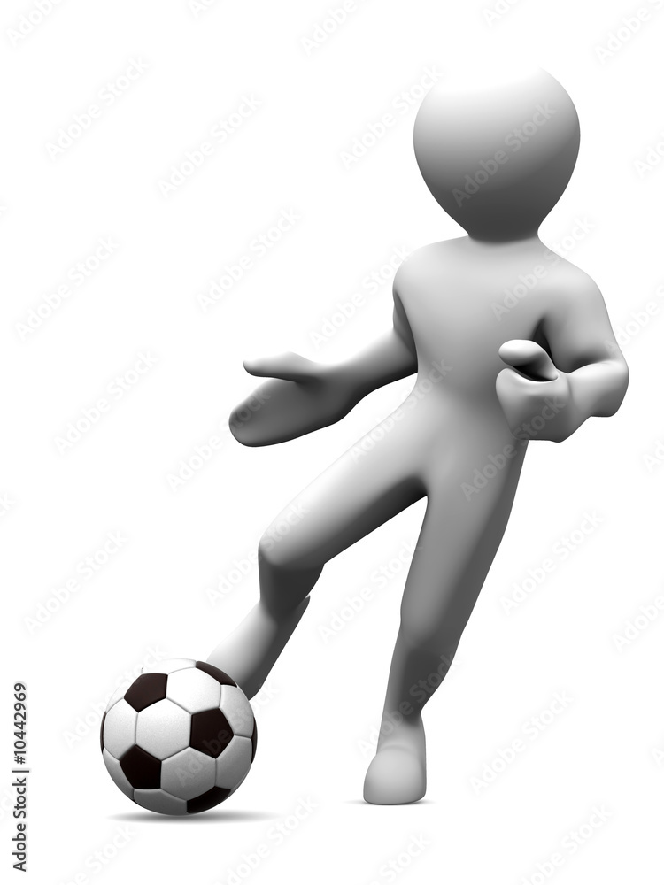 Man with ball. 3d