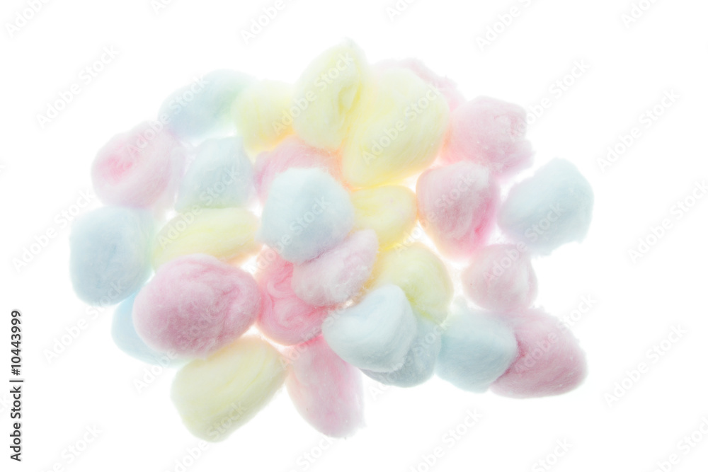 Cotton Balls on Isolated White Background Cotton Balls on Isolated White Background