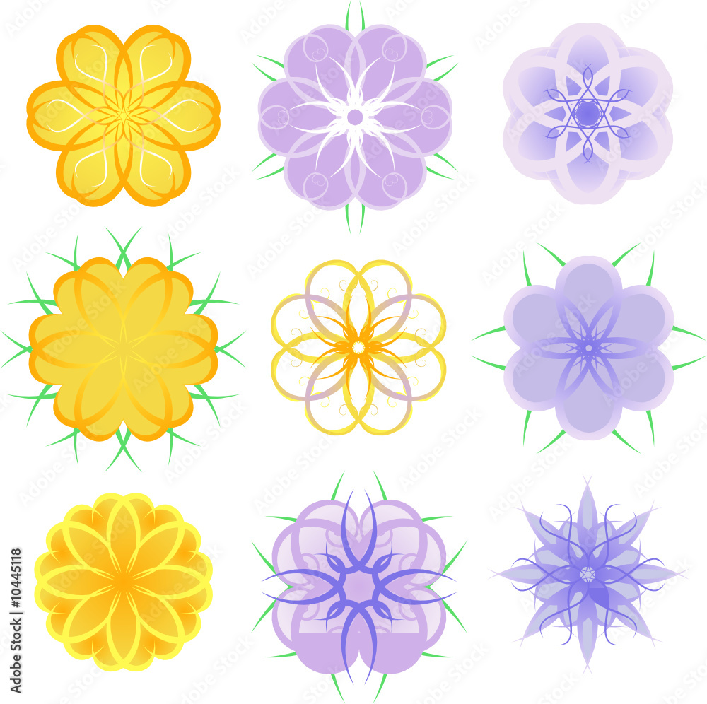 Swirly decorative vector flowers Swirly decorative vector flowers