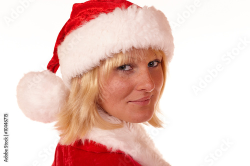 Portrait Weihnachtsfrau mit Nikolausm  tze
