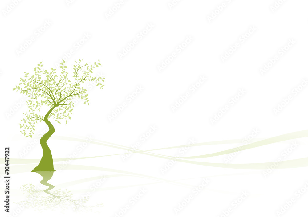 abstract green tree in nature background with curves abstract green tree in nature background with curves