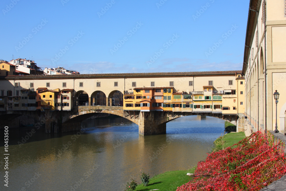 famous old medieval bridge Ponte Vecchio in Florence,Italy