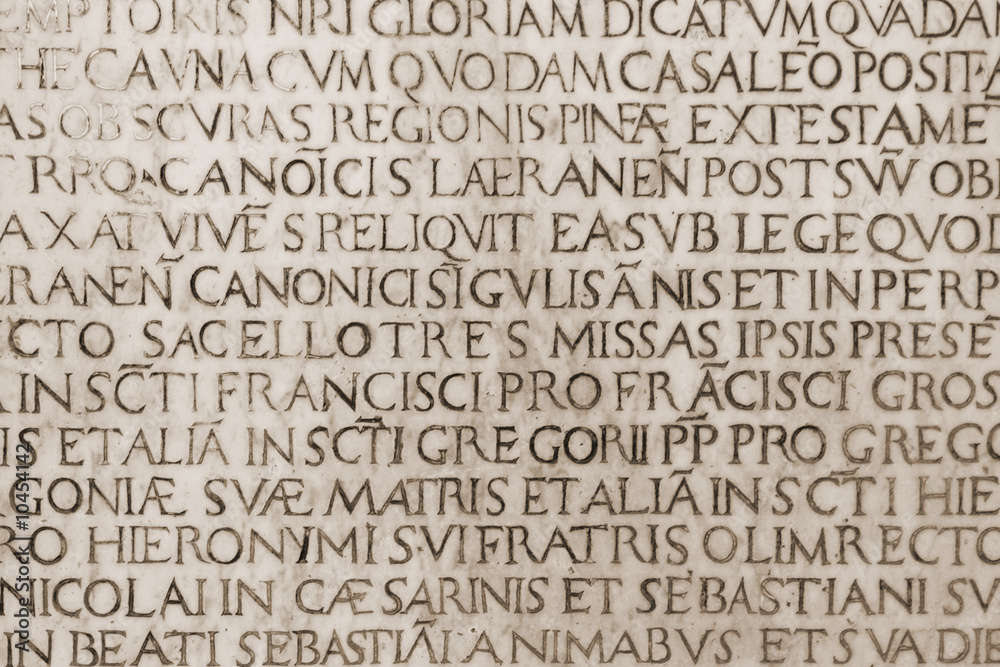 old medieval latin catholic inscription