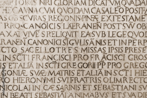 Photographie old medieval latin catholic inscription