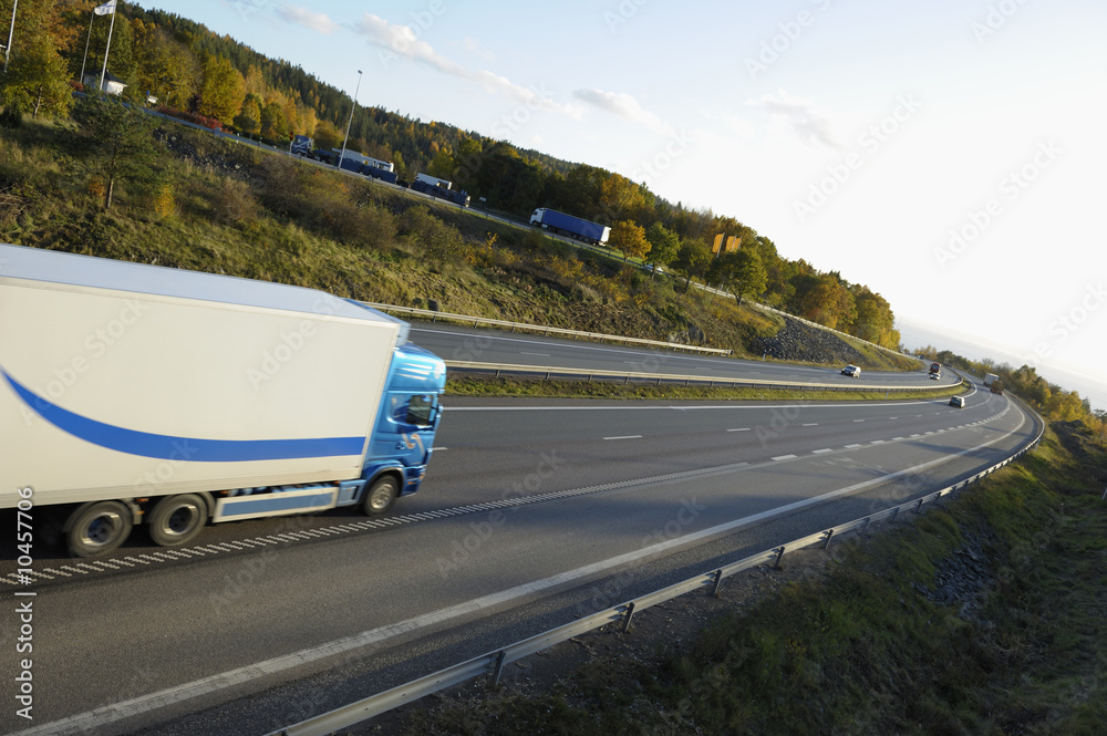 truck speeding on highway