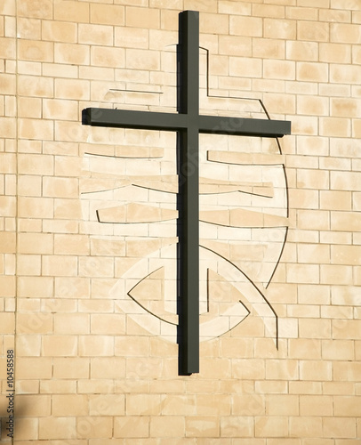 Принти на полотні cross on methodist church warwick uk