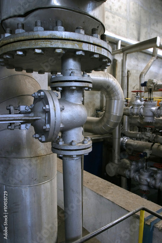 close up of industrial pipes of oil industry production