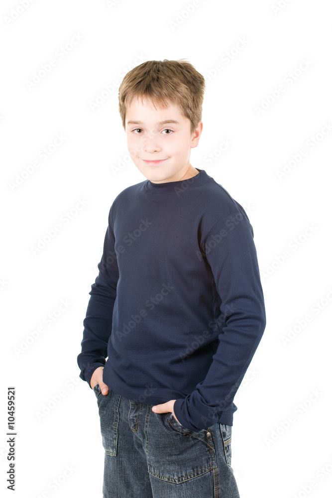 Fototapeta premium studio portrait of young beautiful smiling boy