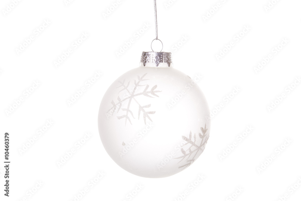 hanging christmas balls over a white background hanging christmas balls over a white background