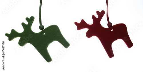 red and green reindeers