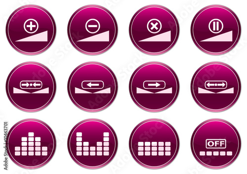 Gadget icons set. White - purple palette. Vector illustration.