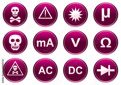 Gadget icons set. White - purple palette. Vector illustration.