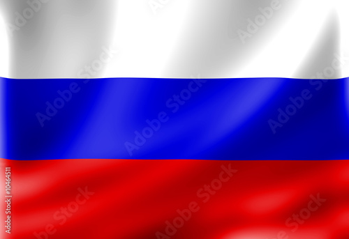 Russian flag waving in the wind